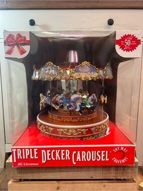 Mr. Christmas, Triple Decker Carousel, Lights, Music, Animation, Works! LOOK!